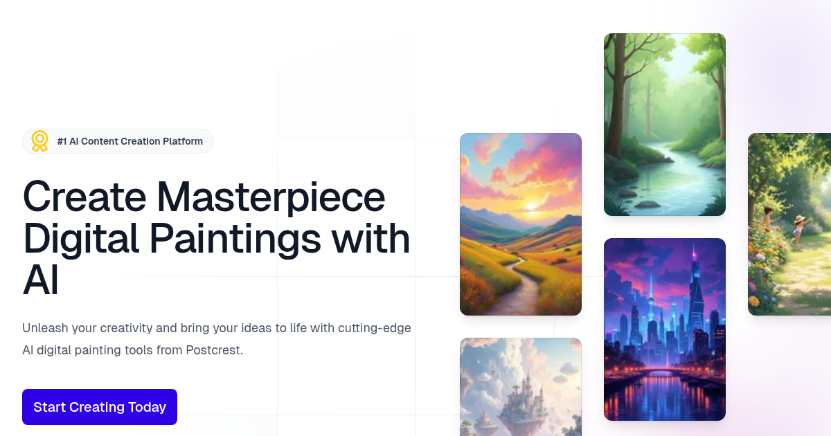 Postcrest: Transform Ideas into Digital Paintings with AI