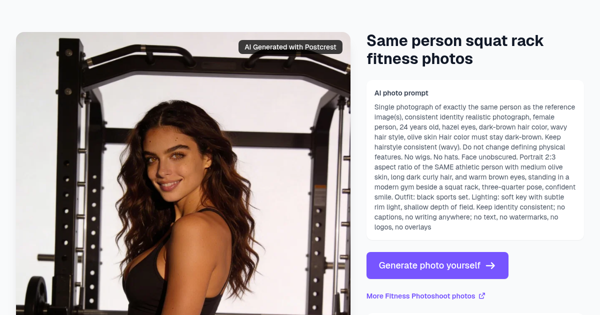 Same person squat rack fitness photos