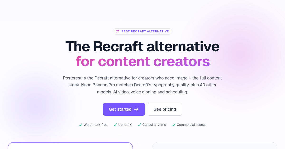 The Best Recraft Alternative — Postcrest | Postcrest