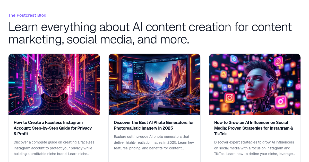 The AI Content Creation and Marketing Blog - Postcrest