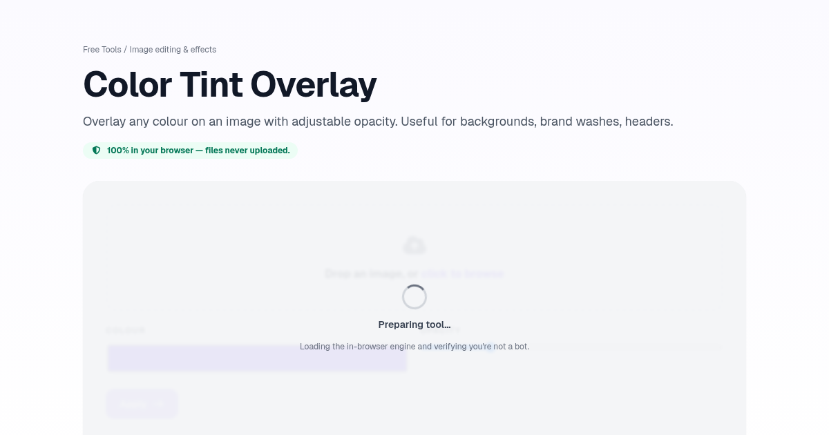 Color Tint Overlay — Free, Private | Postcrest