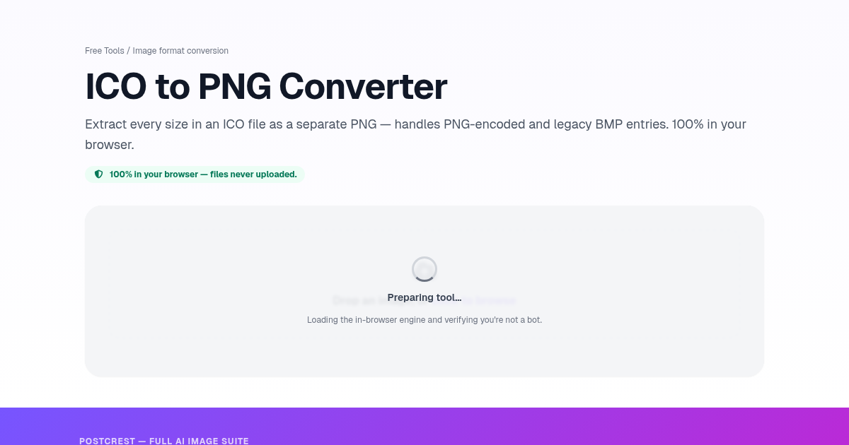 ICO to PNG Converter — Free | Postcrest