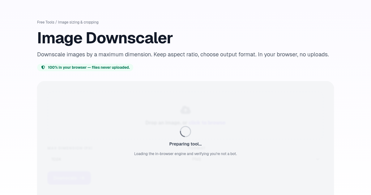Image Downscaler — Free, Private | Postcrest