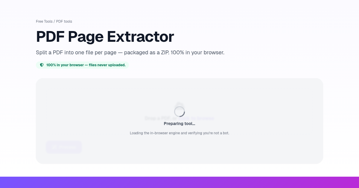 PDF Page Extractor - Free | Postcrest