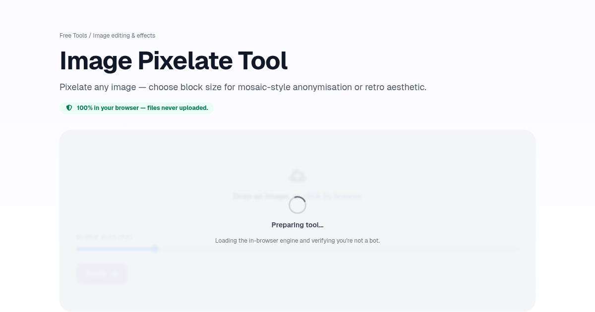 Image Pixelate Tool — Free, Private | Postcrest