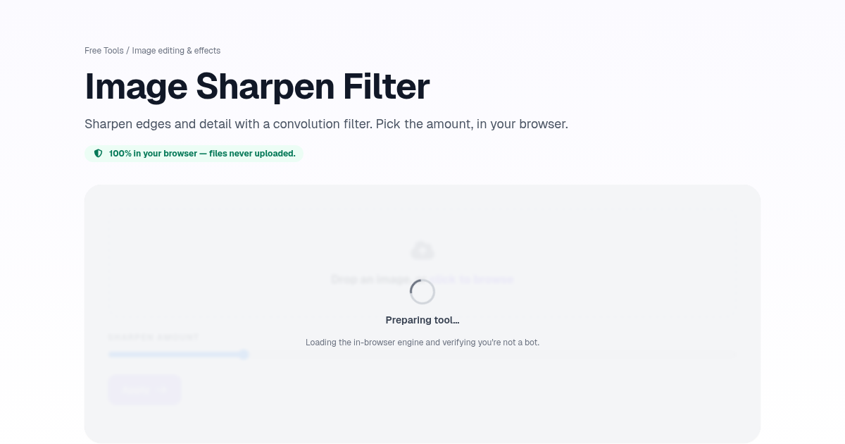 Image Sharpen Filter — Free, Private | Postcrest
