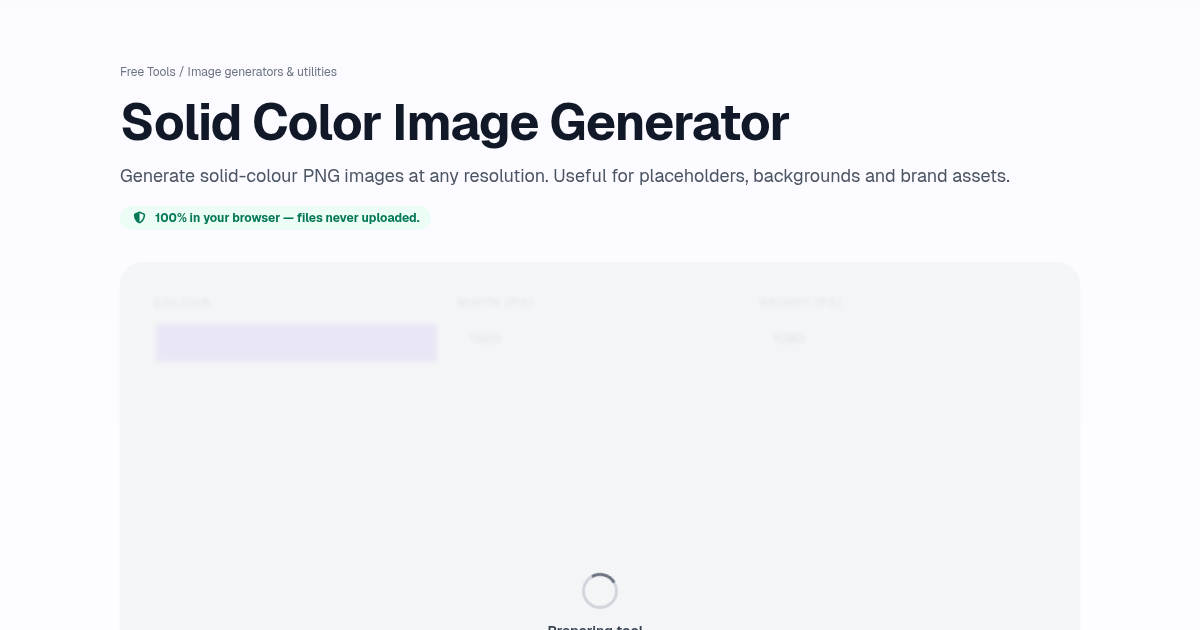 Solid Color Image Generator — Free, Private | Postcrest