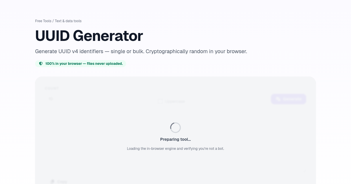 UUID Generator — Free, Private | Postcrest