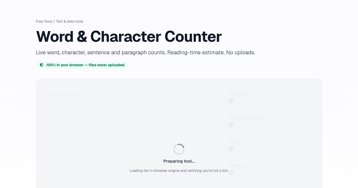 Word & Character Counter — Free, Private | Postcrest